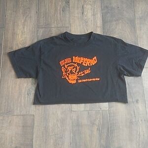 CLUB INFERNO J HALT GRAND CAYMAN ISLANDS BLACK COTTON CROP TEE WOMANS M